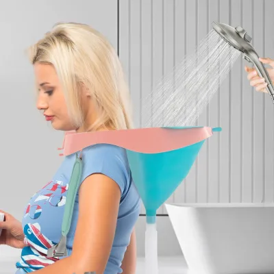 Bac à shampoing pliable bleu ou rose