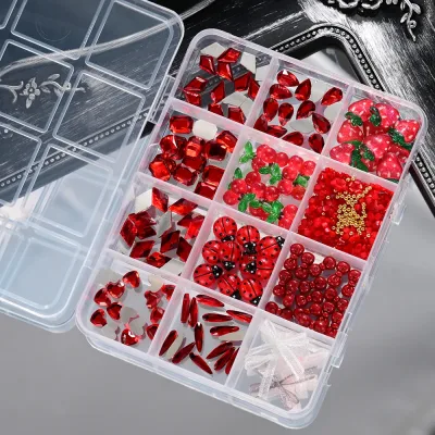 Breloques 3D rouges pour ongles en résine – image 3