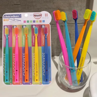 Brosses à dents colorées, lot de 5