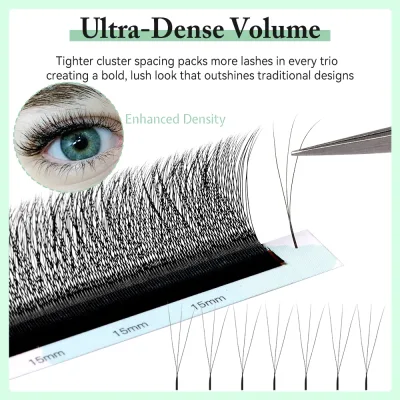 Faux cils 3D en W, petite ouverture, noir – image 3
