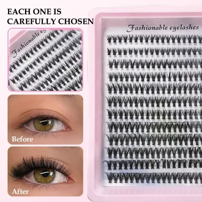 Faux cils individuels en grappes noirs