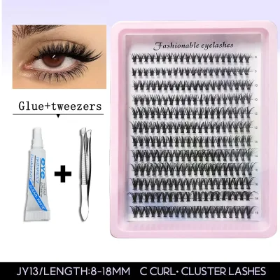 Faux cils individuels en grappes noirs – image 2