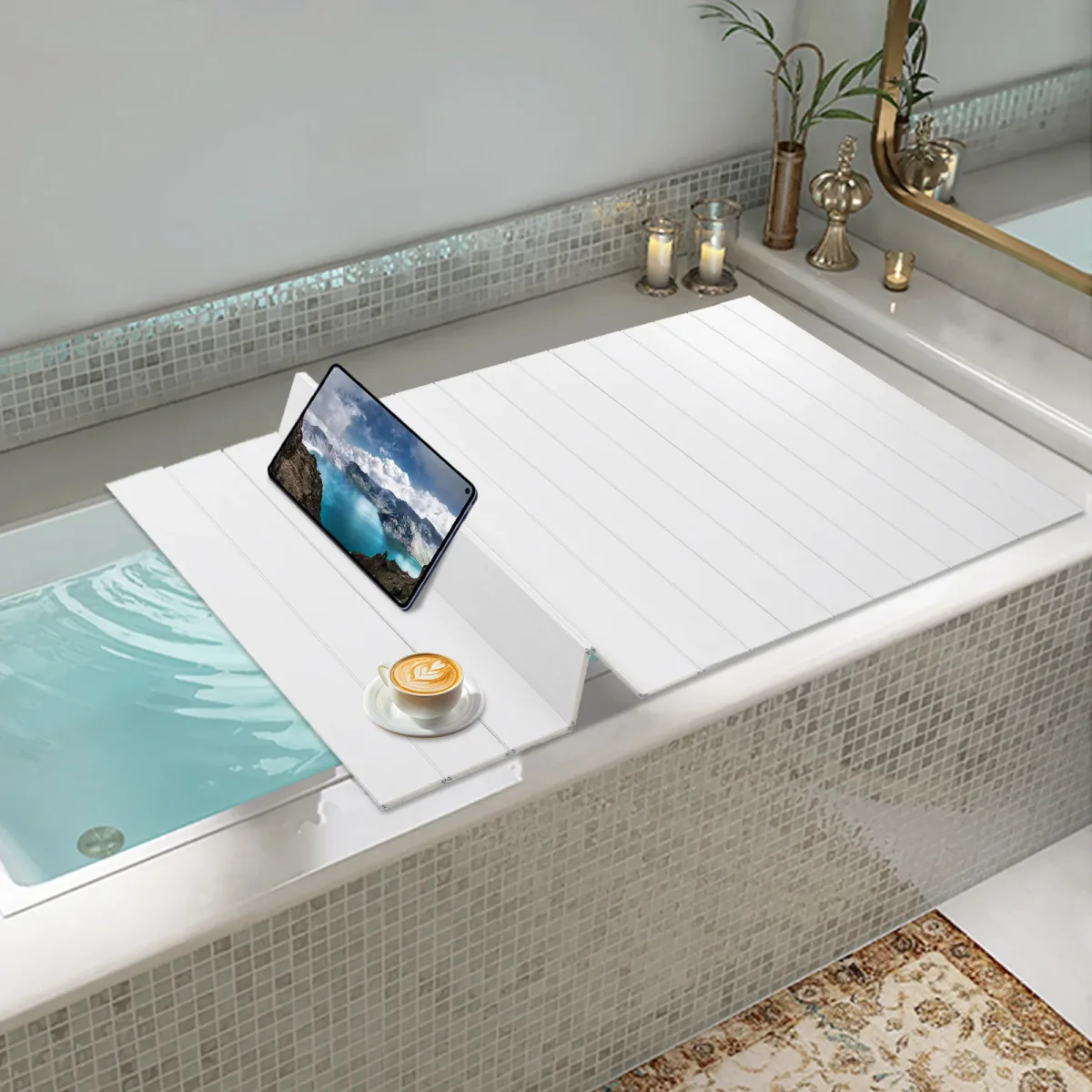 Housse de baignoire pliable blanche