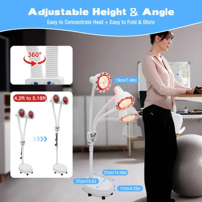 Lampe chauffante infrarouge à double tête – image 3