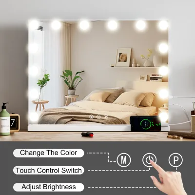 Miroir de maquillage éclairé à 14 LED – image 3