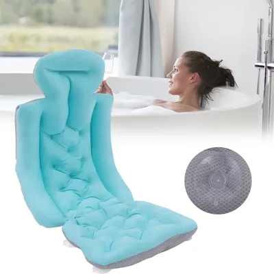 Oreiller de bain bleu à ventouses