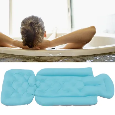 Oreiller de bain bleu à ventouses – image 2