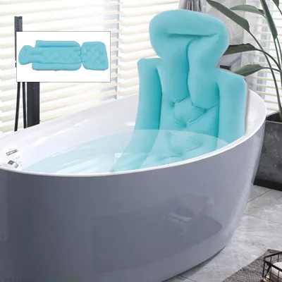 Oreiller de bain bleu à ventouses – image 3