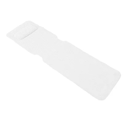 Tapis de bain blanc alvéolé 125 × 36 cm – image 2